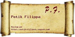 Petik Filippa névjegykártya